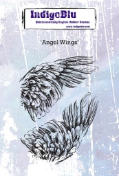 Angel Wings A6 Red Rubber Stamp by Kay Halliwell-Sutton